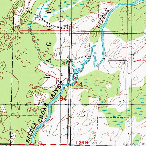 Topographic Map of Ross Creek, MI