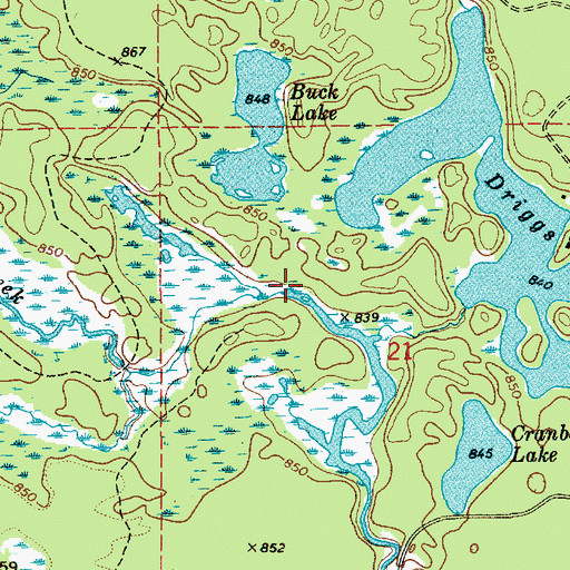 Topographic Map of Ross Creek, MI