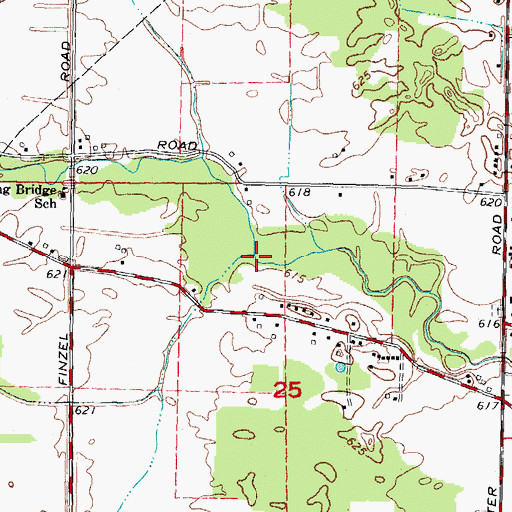 Topographic Map of Ross Drain, MI