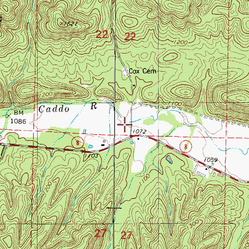Topographic Map of Slatington School (historical), AR