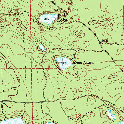 Topographic Map of Ross Lake, MI