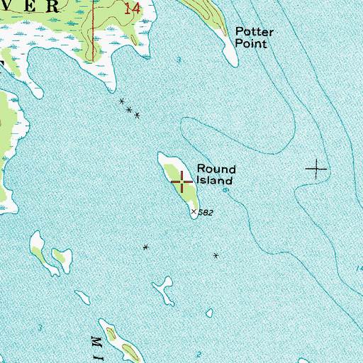 Topographic Map of Round Island, MI