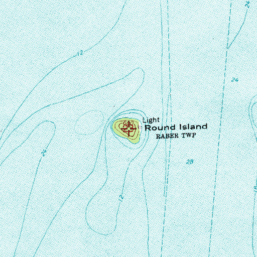 Topographic Map of Round Island, MI