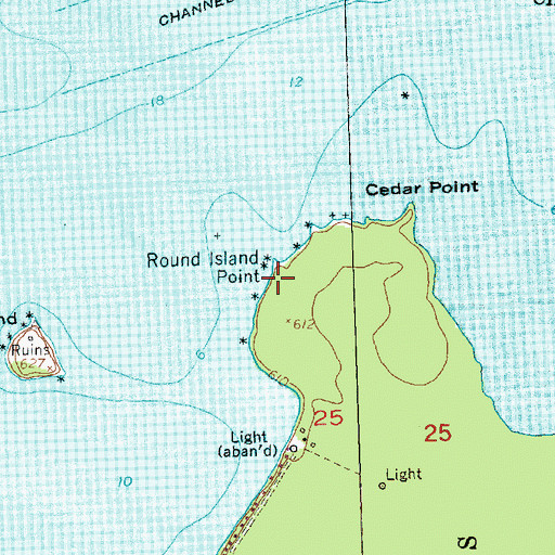 Topographic Map of Round Island Point, MI
