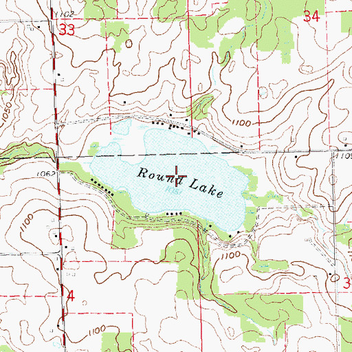 Topographic Map of Round Lake, MI