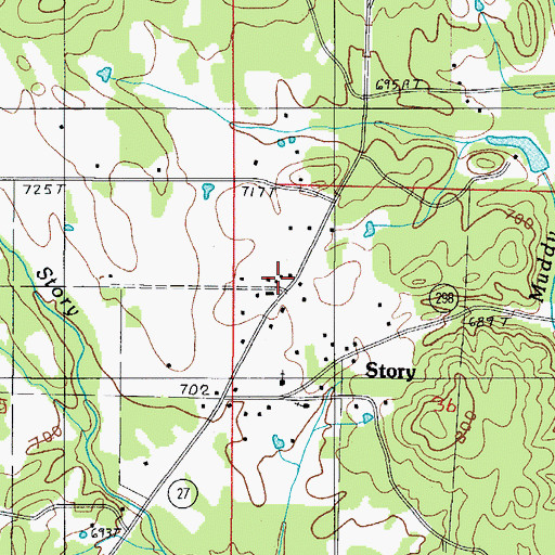 Topographic Map of Story School (historical), AR