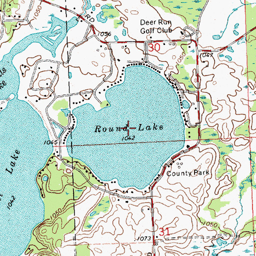Topographic Map of Round Lake, MI