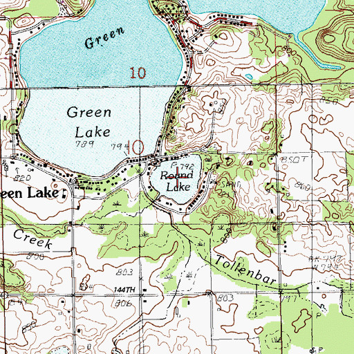 Topographic Map of Round Lake, MI