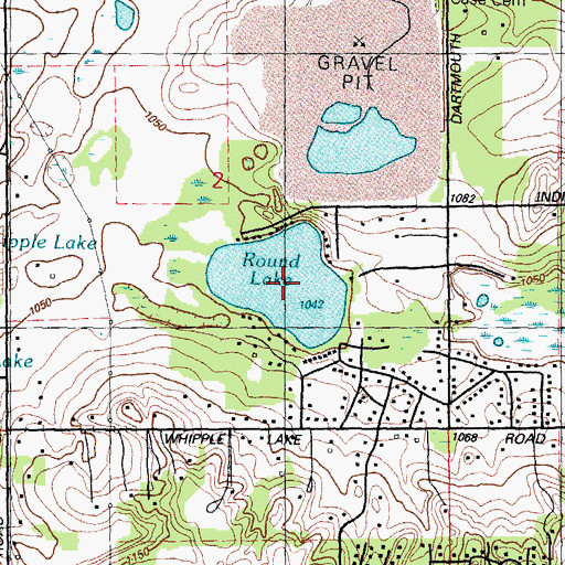 Topographic Map of Round Lake, MI