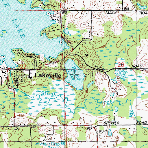 Topographic Map of Round Lake, MI