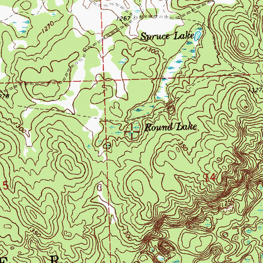 Topographic Map of Round Lake, MI