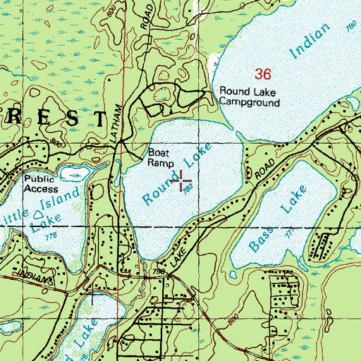 Topographic Map of Round Lake, MI