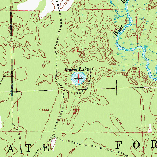 Topographic Map of Round Lake, MI