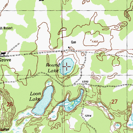 Topographic Map of Round Lake, MI