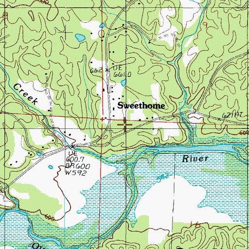 Topographic Map of Sweet Home School (historical), AR