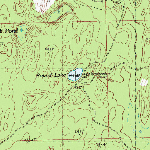Topographic Map of Round Lake, MI