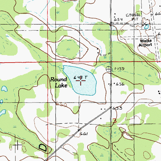 Topographic Map of Round Lake, MI