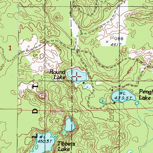 Topographic Map of Round Lake, MI