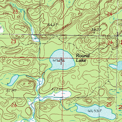 Topographic Map of Round Lake, MI