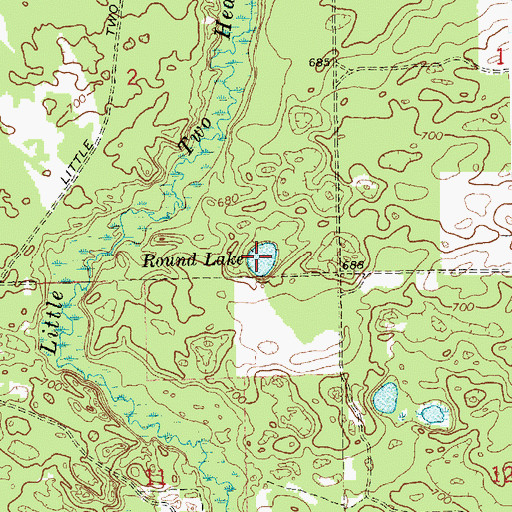 Topographic Map of Round Lake, MI