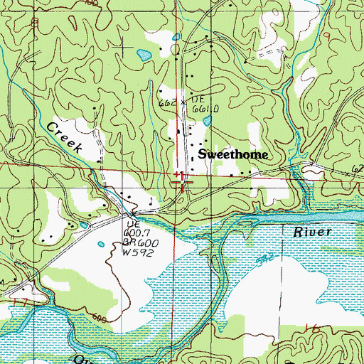 Topographic Map of Sweethome, AR