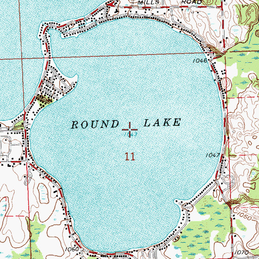 Topographic Map of Round Lake, MI