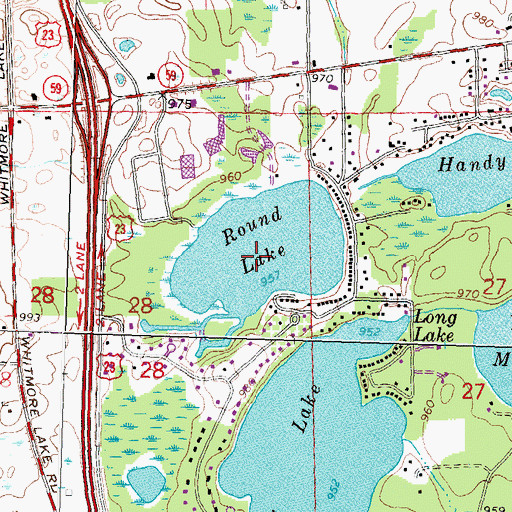 Topographic Map of Round Lake, MI