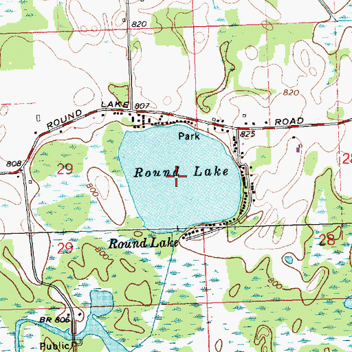 Topographic Map of Round Lake, MI