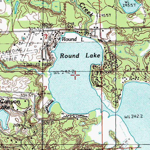 Topographic Map of Round Lake, MI