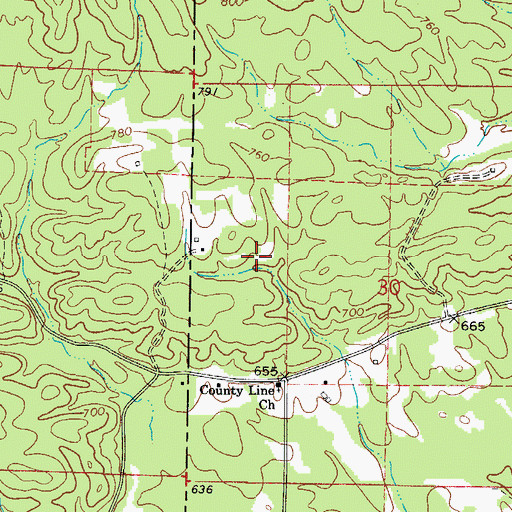Topographic Map of Tackett School (historical), AR