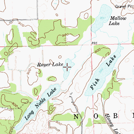 Topographic Map of Royer Lake, MI