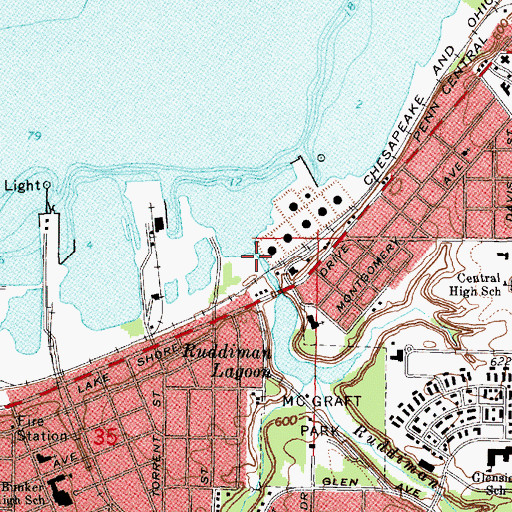 Topographic Map of Ruddiman Creek, MI