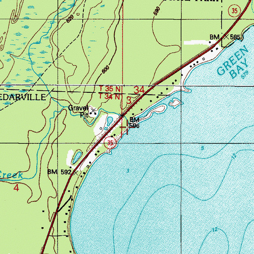 Topographic Map of Ruleau Creek, MI