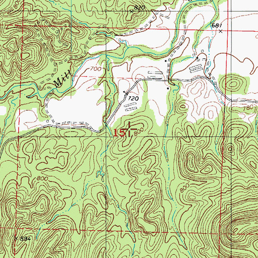 Topographic Map of Tweedle-Vaught Cemetery, AR