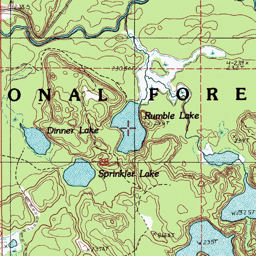 Topographic Map of Rumble Lake, MI