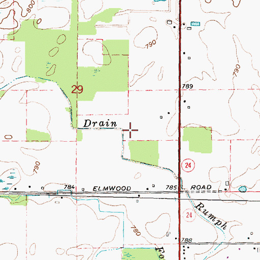 Topographic Map of Rumph Drain, MI