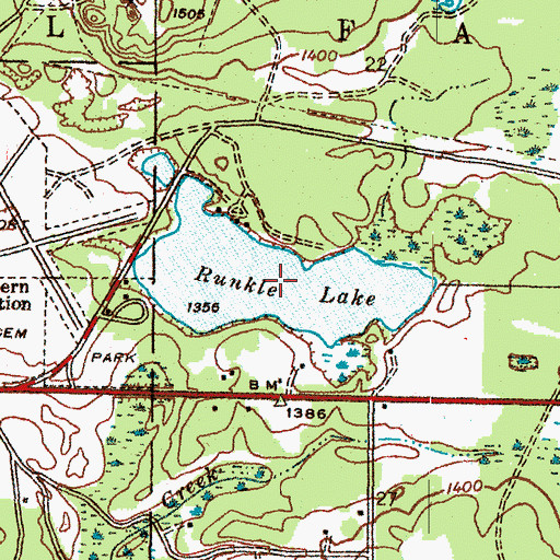 Topographic Map of Runkle Lake, MI
