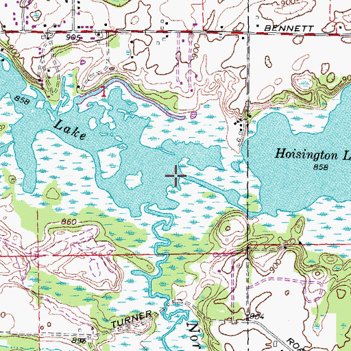 Topographic Map of Runyan Creek, MI