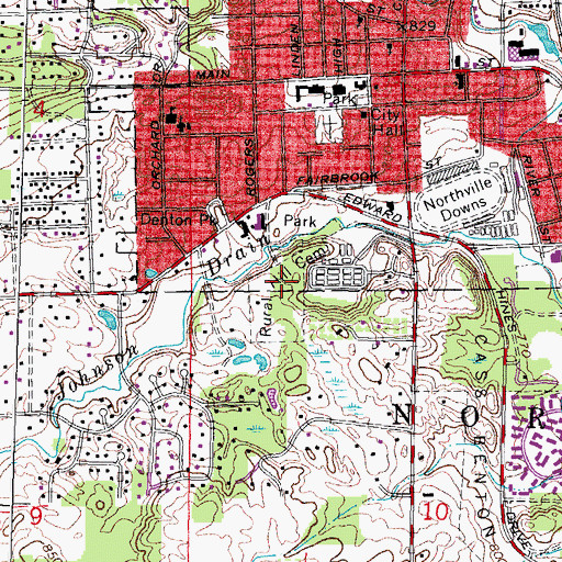 Topographic Map of Rural Hill Cemetery, MI
