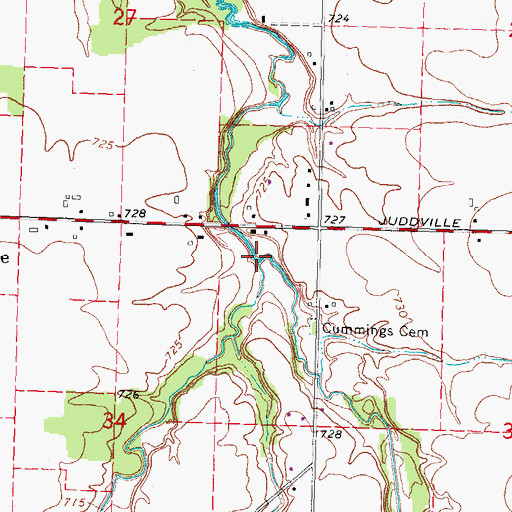 Topographic Map of Rush Creek, MI