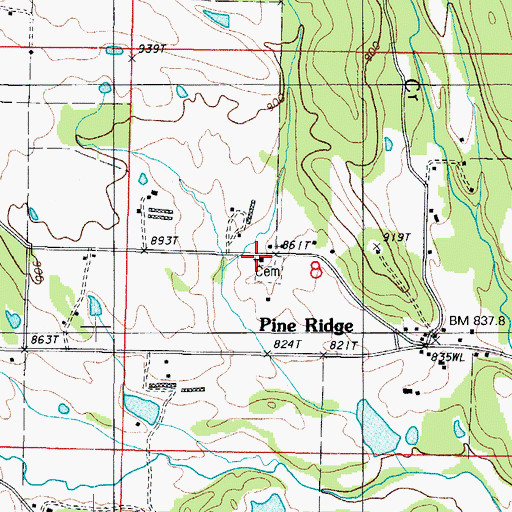 Topographic Map of Union Church, AR