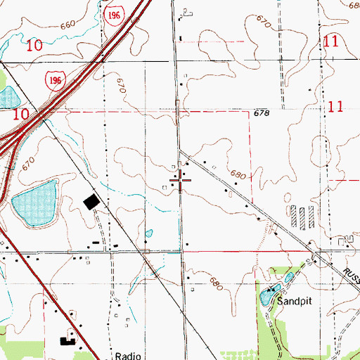 Topographic Map of Russcher School, MI