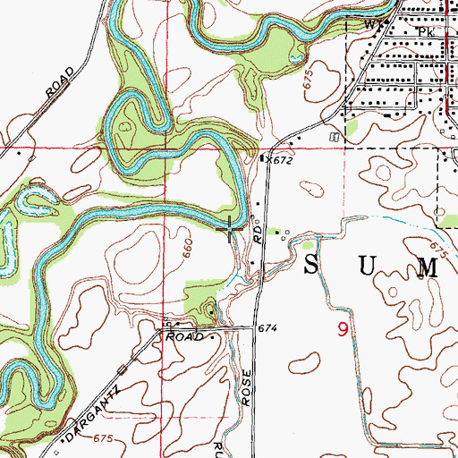 Topographic Map of Russell Drain, MI
