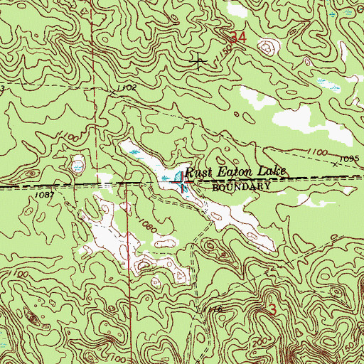 Topographic Map of Rust Eaton Lake, MI