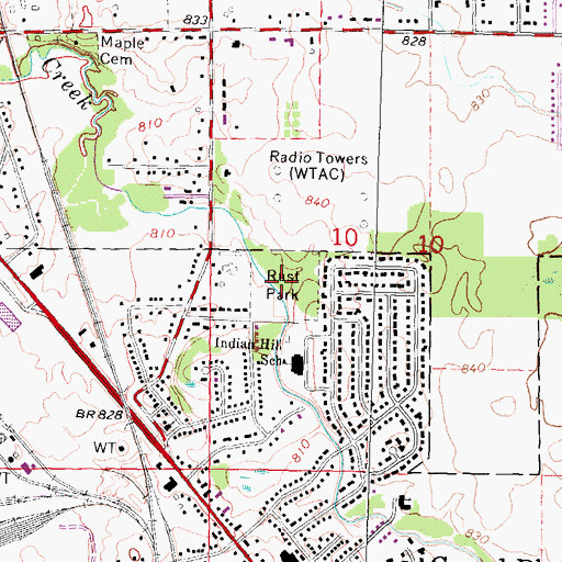 Topographic Map of Rust Park, MI