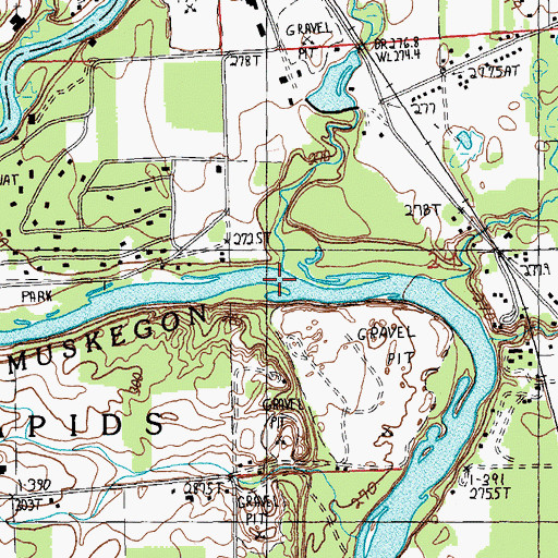 Topographic Map of Ryan Creek, MI
