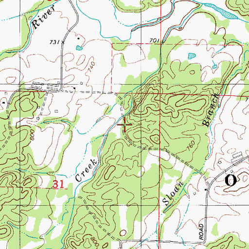 Topographic Map of Waco School Cemetery, AR