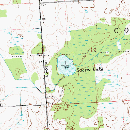 Topographic Map of Sabine Lake, MI