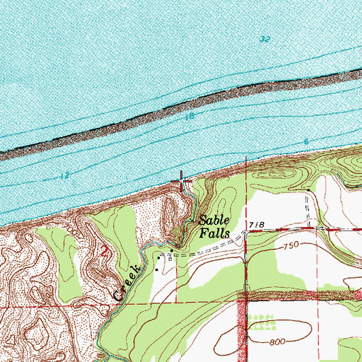 Topographic Map of Sable Creek, MI