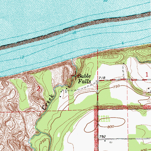 Topographic Map of Sable Falls, MI